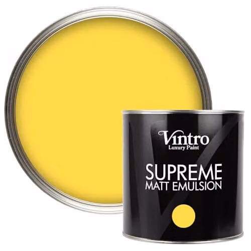 Vintro Luxury Matt Emulsion Multi Surface Paint in Yellow Maiden, 2.5 L