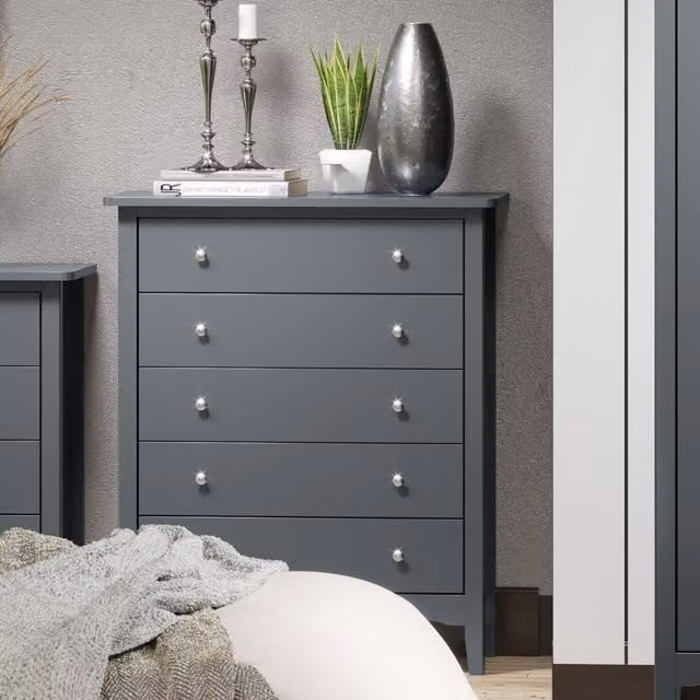 Core Products Ltd Como 5 Drawer Chest of Drawers in Midnight Blue and Grey