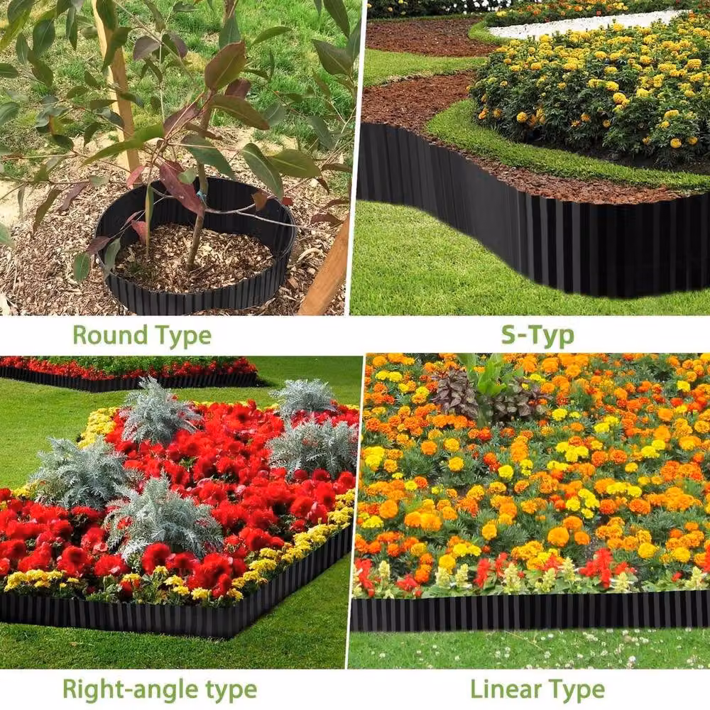 KORVIXA 10m Black Galvanised Steel Rust Resistant Lawn Edging – 5