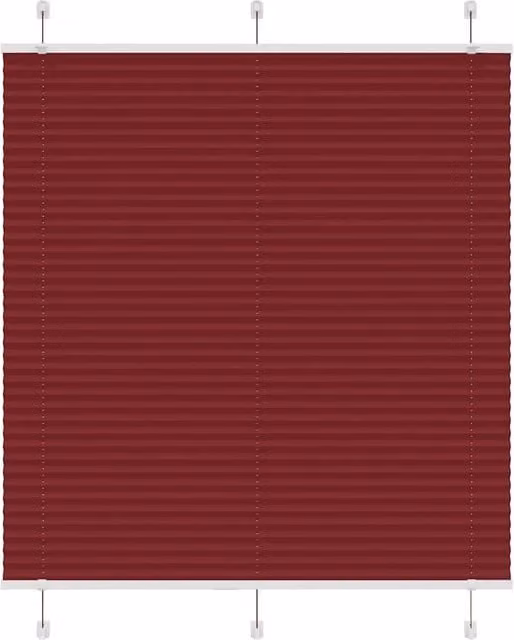 Berkfield Home Single Pleat Corded Blind in Bordeaux Red, W: 120 cm, H: 100 cm, Semi-Transparent Polyester Fabric – 1
