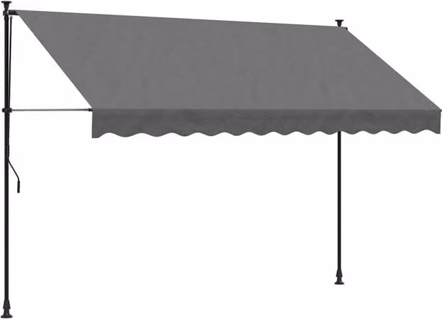 Berkfield Home Retractable Crank Awning in Anthracite Grey, W/D/H: 300 x 150 x 210 cm – 1