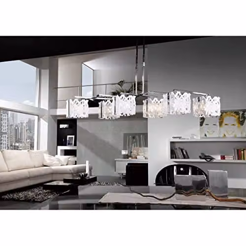 Netlighting Mantra Fusion Tokio Rectangular Telescopic 4 Light G9 Ceiling Light in Gloss White and Polished Chrome – 5