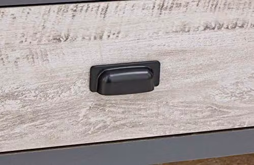 GFW Boston Grey Wood Effect 2 Drawer Coffee Table with Industrial Design, W/D/H: 103 x 48 x 35.5 cm – 5