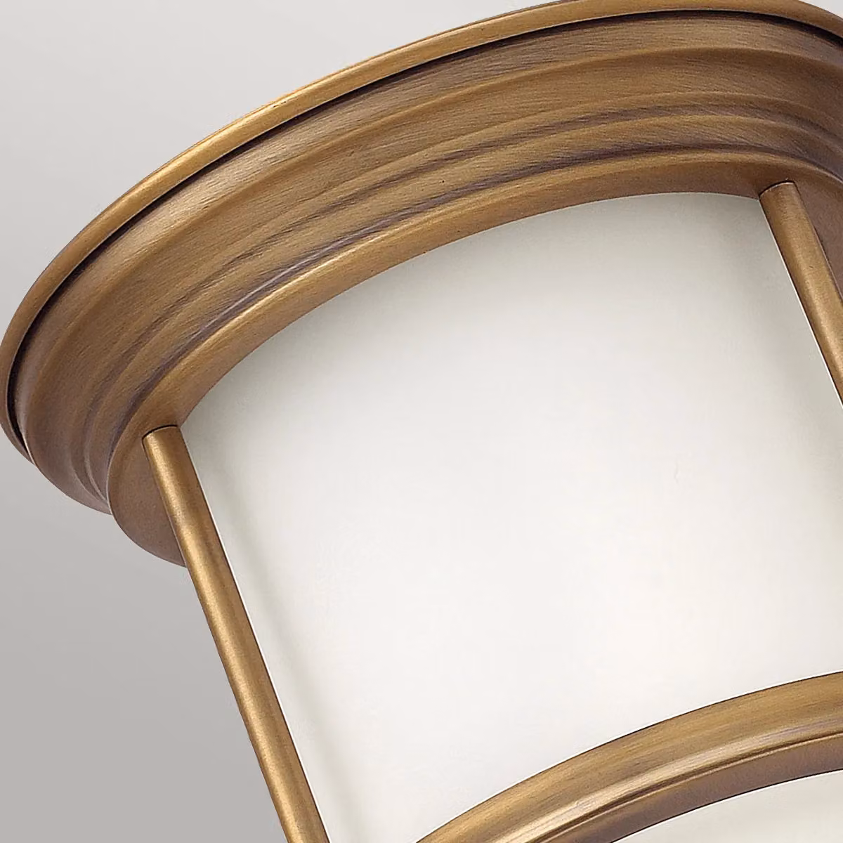 Hinkley Hadrian 1 Light Flush Mount Ceiling Light in Brushed Bronze with Opal Glass, IP44 Rated – 2
