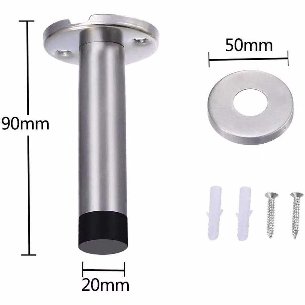 NESTLUNE 2-Piece Wall Mounted Satin Silver Door Stoppers, W: 100 cm, H: 52 cm – 4