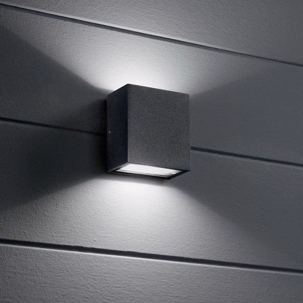Netlighting Argo LED Cubic Up & Down Outdoor Wall Light, Black/Anthracite, IP65, 4000K – 3