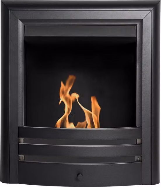 Acantha Vela Matte Black Wall Mounted Rectangular Bio Ethanol Fire W/D/H: 63.5 x 56.0 x 15.9 cm – 1