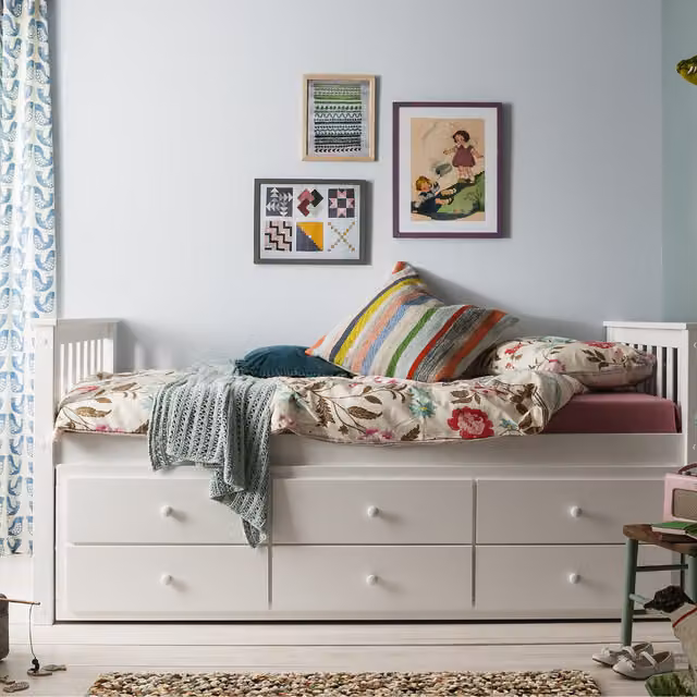 Noa and Nani Loki Day Bed with Pull Out Drawers and Trundle Underbed in White