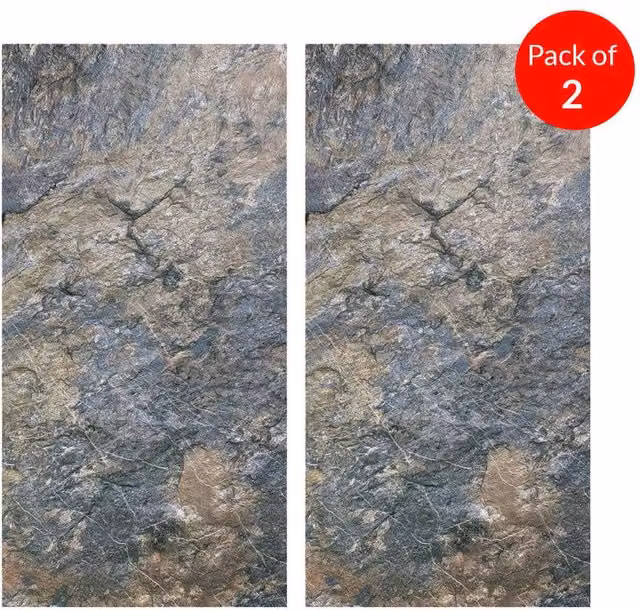ENER-J RockFlex PU Wall Cover in Beige with Soft Stone Texture, W: 120 cm, H: 60 cm, D: 0.3 cm (Pack of 2)