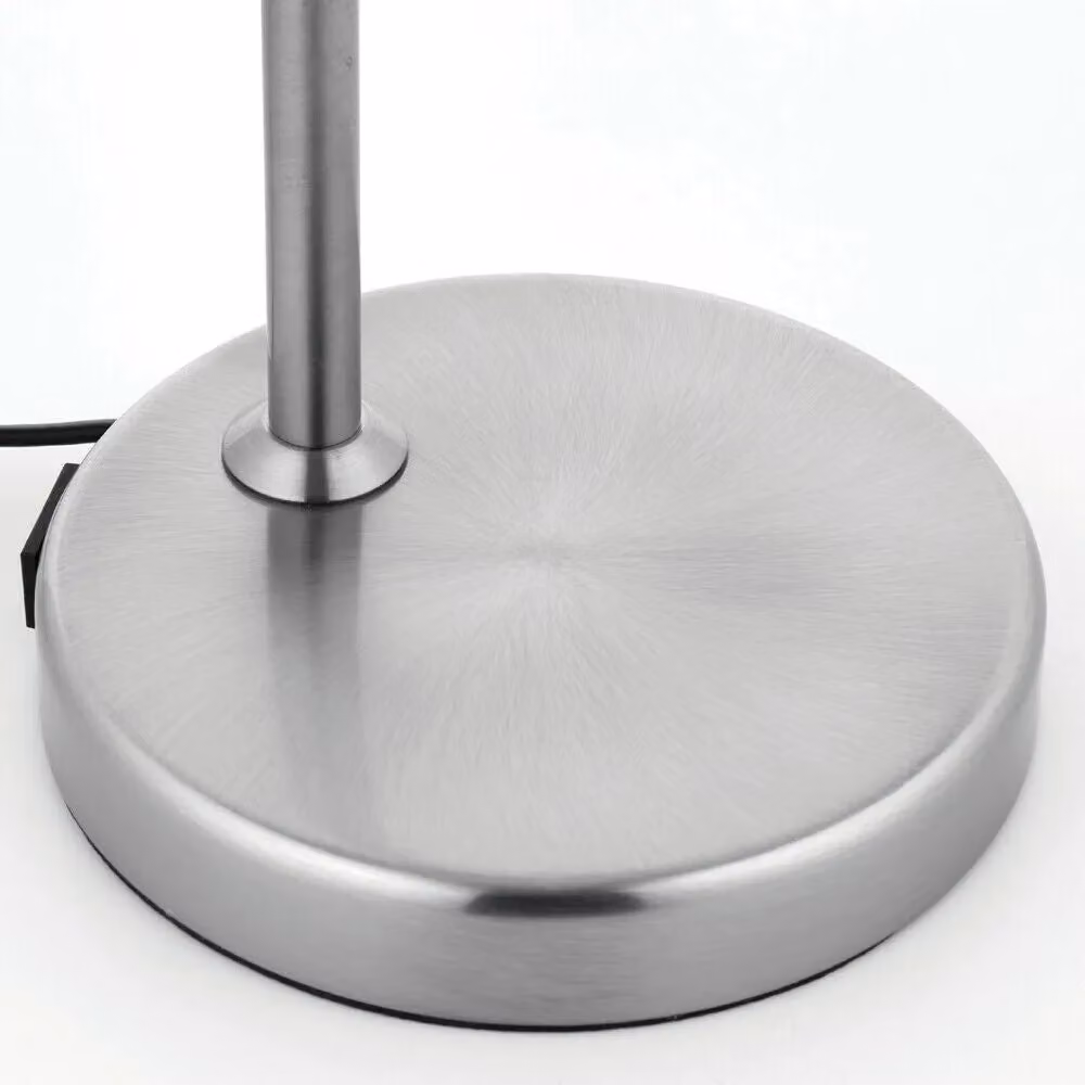 Loops Adjustable Neck Metal Desk Lamp in Silver and White – 2