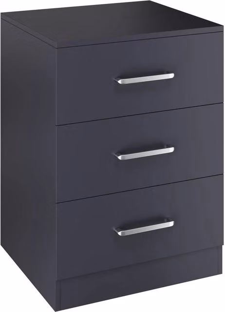 FORGEVIO Modern 3 Drawer Bedside Storage Unit in Dark Grey – 1