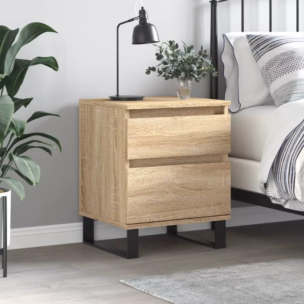 Berkfield Home Modern Bedside Cabinet in Sonoma Oak, W/D/H: 40 x 35 x 50 cm – 2