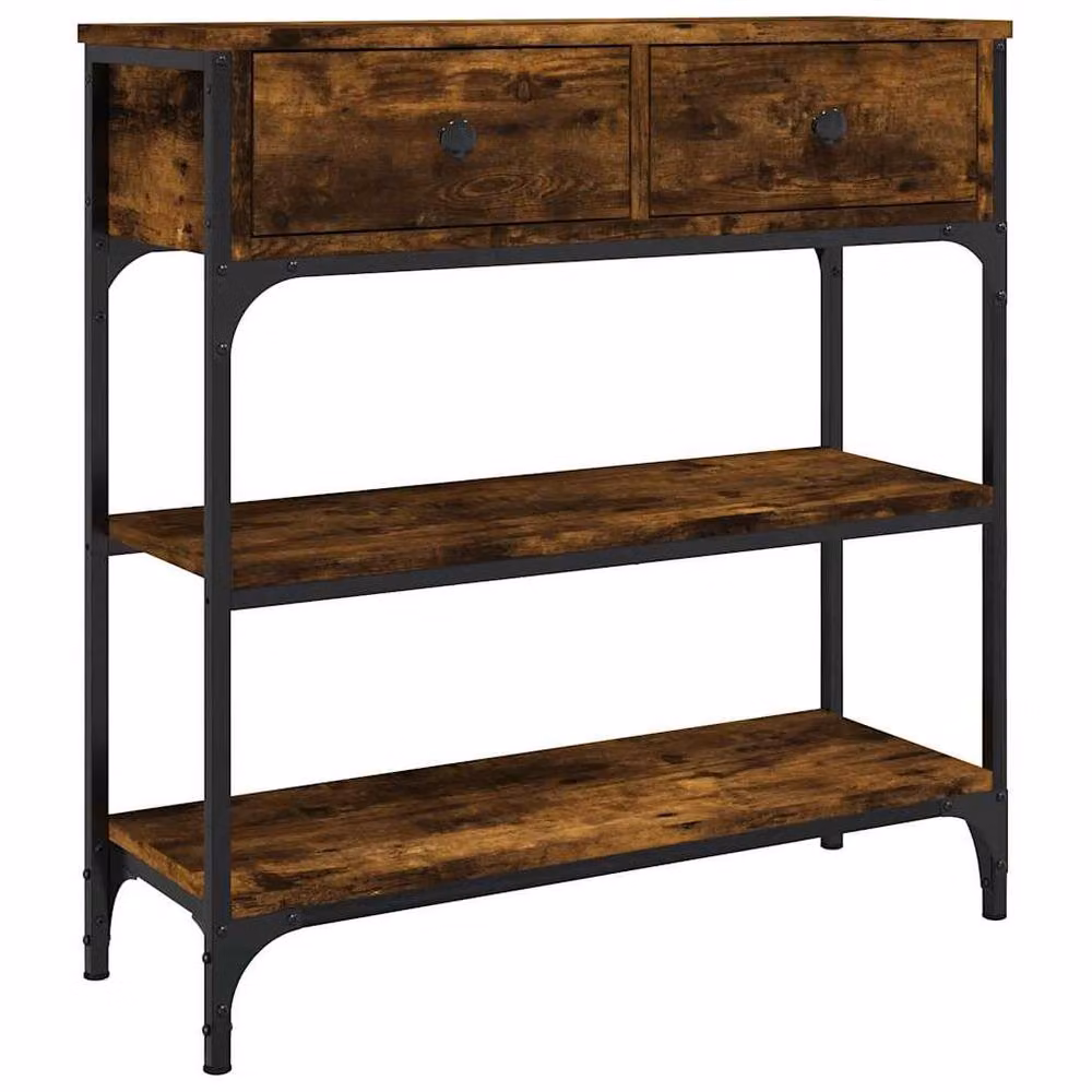 Berkfield Home Decorative Console Table in Smoked Oak Brown, W/D/H: 72.5 x 25 x 75 cm – 3