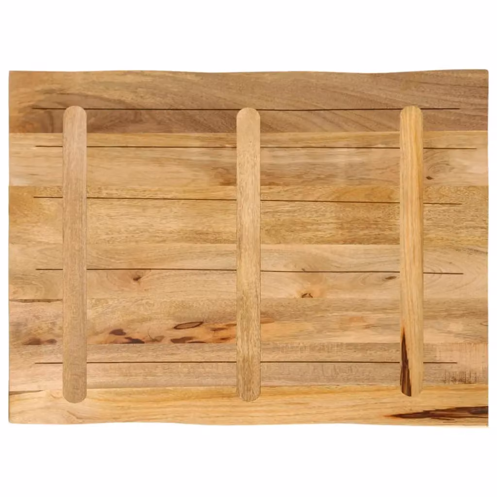 Berkfield Home Table Top Live Edge Solid Wood Rough Mango in Brown W/D/H: 90 x 60 x 3.8 cm – 3