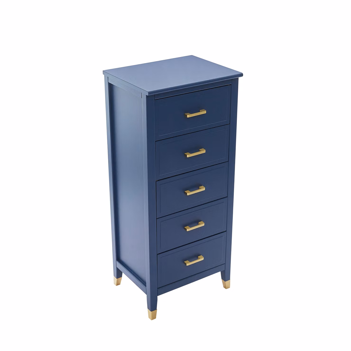 Cabinet Bits Palazzi 5 Drawer Narrow Chest of Drawers in Navy Blue Matt Metal – 2