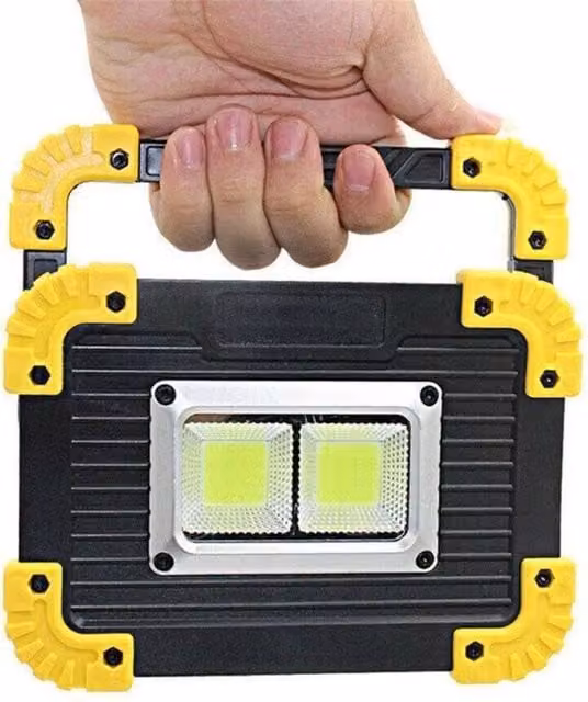 Nordara 2 Pack USB Rechargeable LED Work Light and Emergency Camping Torch in Yellow