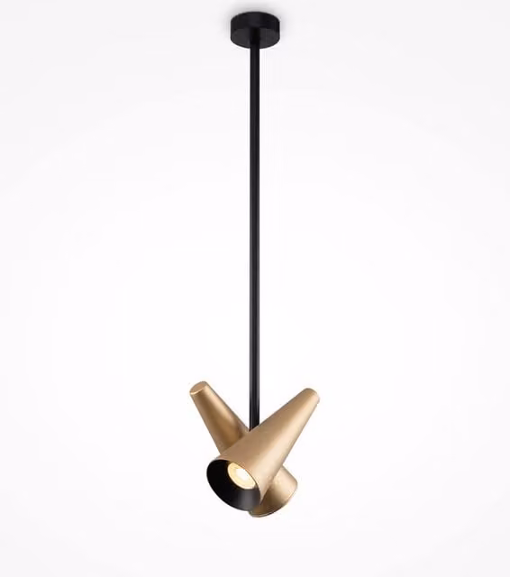 Maytoni Giro Modern 2 Light Pendant Ceiling Light in Gold/Brass with GU10 Sockets
