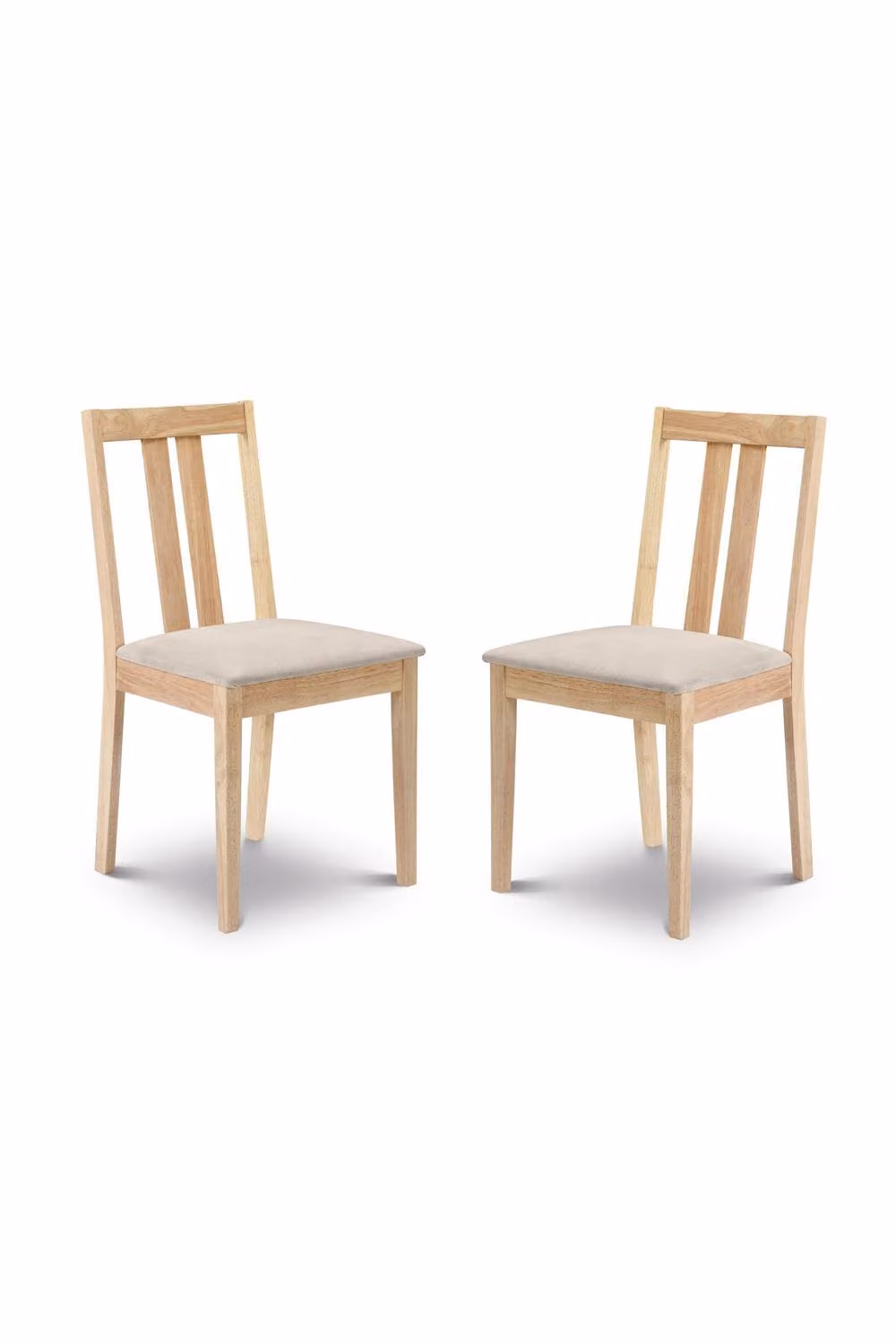 Julian Bowen Rufford Dining Chairs Set of 2 in Sand Beige Fabric and Wood – 2