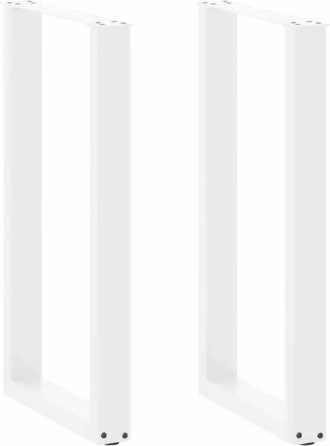 Berkfield Home U-Shaped Steel Coffee Table Legs, 2 Pieces, White, H: 90-91 cm x W: 40 cm