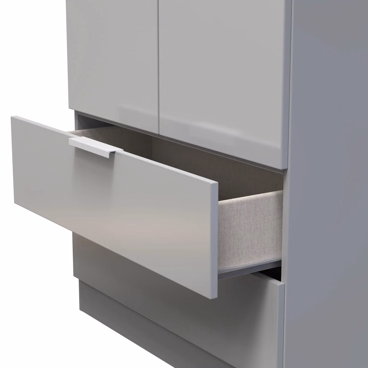 2 U Dover Ready Assembled 2 Door 2 Drawer Wardrobe in Matt Dark Grey – 3