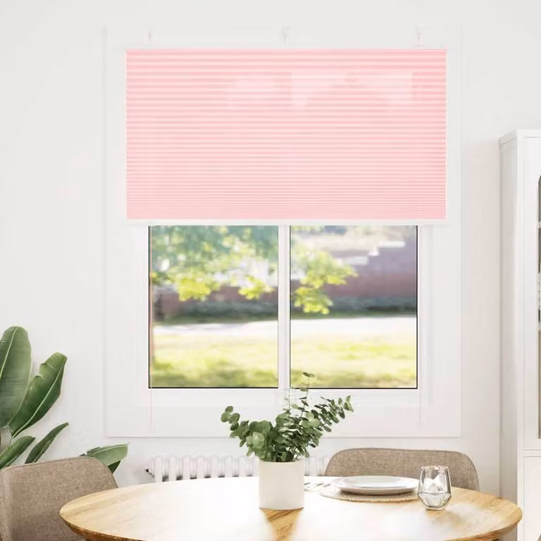 Berkfield Home Single Pleat Fabric Blind in Pink, W: 105 cm, H: 150 cm