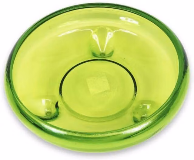 Verano Spanish Ceramics Ola Footed Recycled Glass Bowl, Green, Width: 24.5 cm