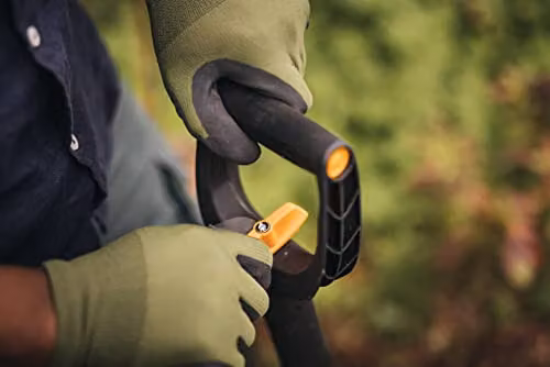 Fiskars Xact Telescopic Pointy Shovel for Hard, Rocky Soil in Black and Orange, Length: 111 - 130 cm – 7