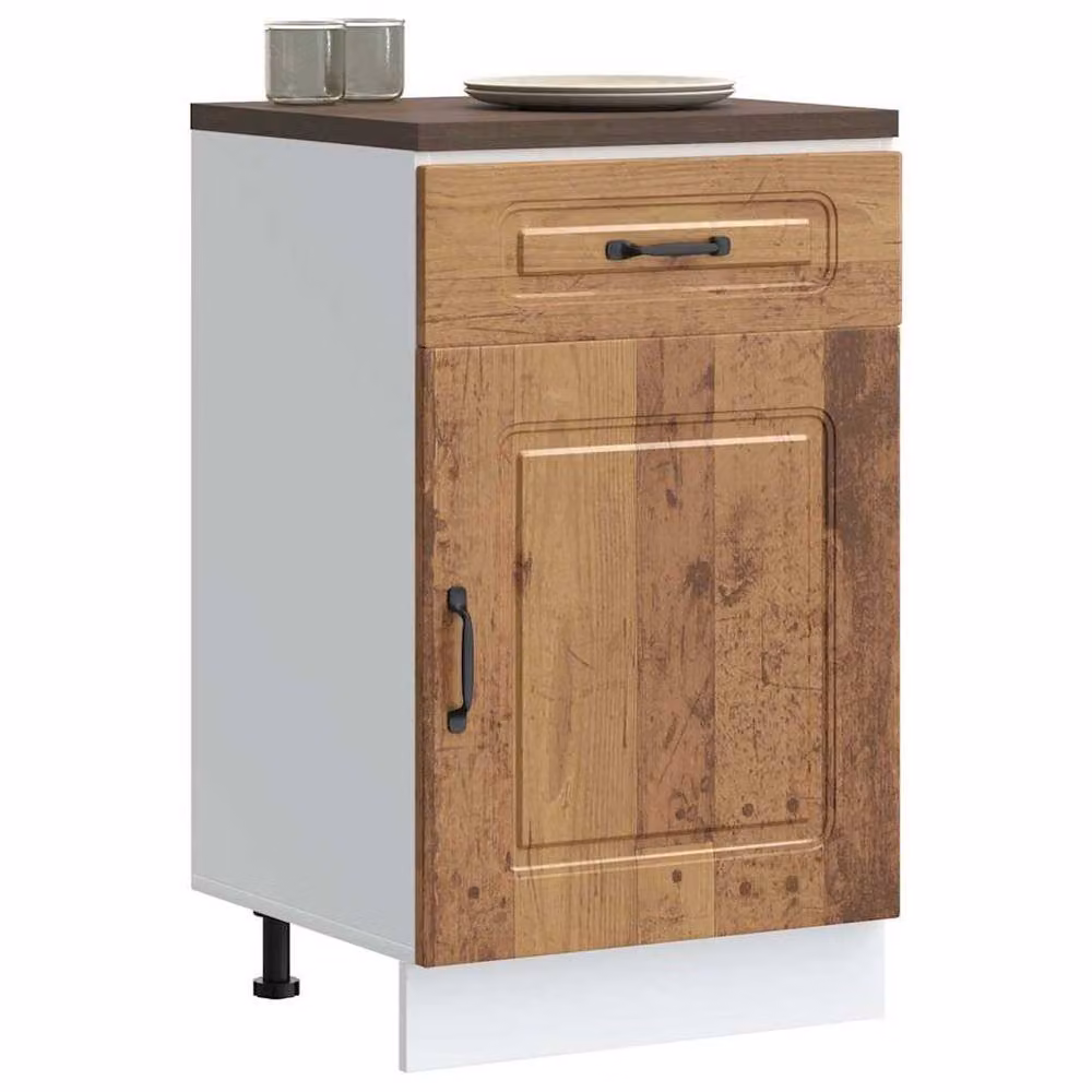 Berkfield Home Kalmar Kitchen Base Cabinet in Old Wood Brown, W/D/H: 81.5 x 50.0 x 46.0 cm – 2