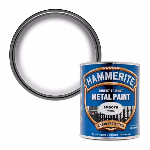 Hammerite Glossy Opaque White Metal Paint, 0.75 l – 1