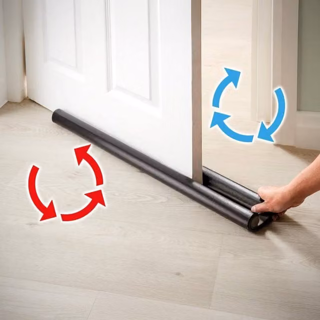 Coopers of Stortford Twin-Sided Polyester Door Bottom Draught Stopper in Black