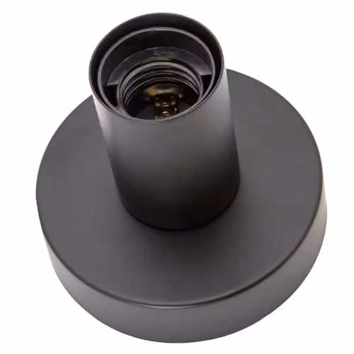 Happy Homewares Industrial Metal Bulb Holder Table Lamp in Black, H 19 cm x W 10 cm x D 10 cm – 2