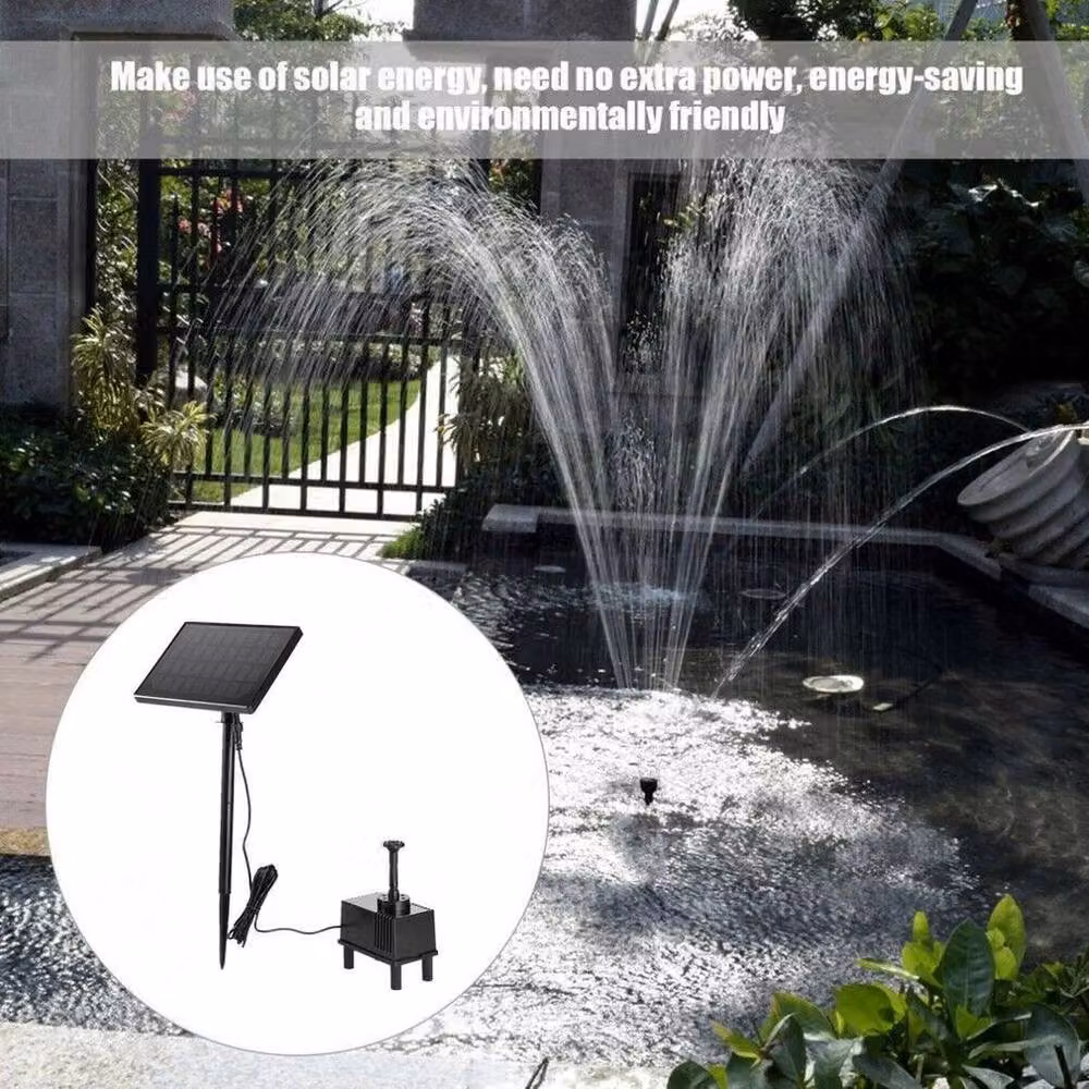FLAVORA Solar Submersible Pond Pump with Filter for Garden Pools and Fountains, Black – 8