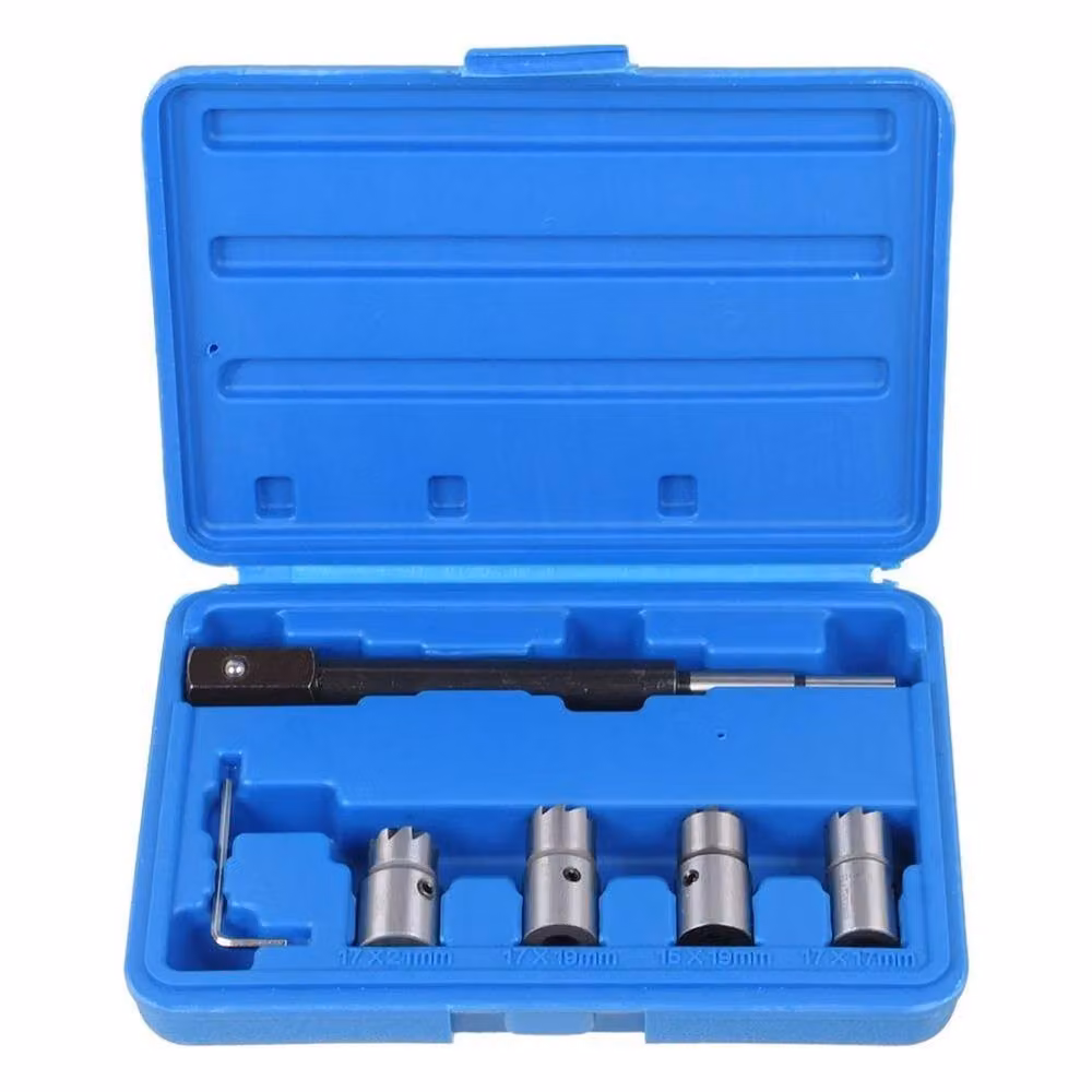 SPETLEK 5-Piece Diesel Injector Seat Cutter Set in Silver compatible with Delphi and Bosch – 5