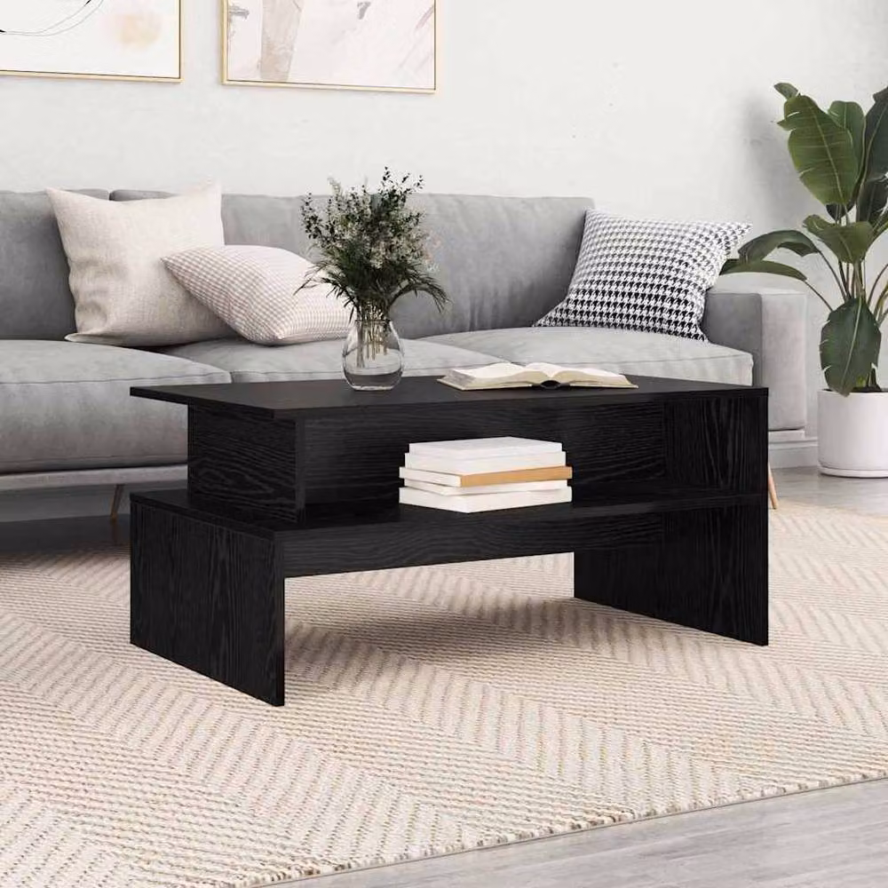 Berkfield Home Black Oak Coffee Table with Lift Mechanism, W: 90 cm, D: 55 cm, H: 42.5 cm – 4