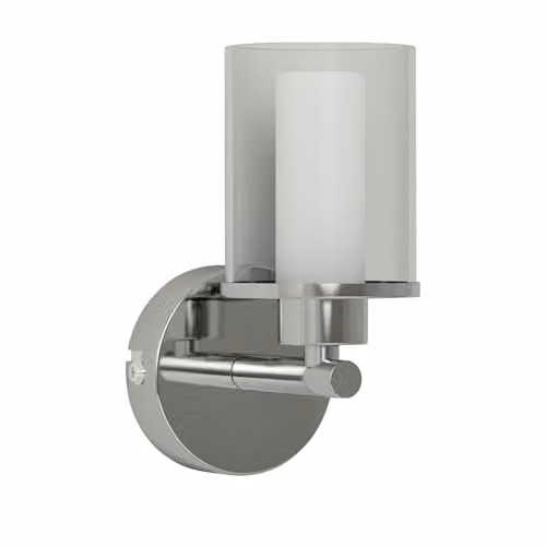 firstchoicelighting Wren Chrome Bathroom Wall Light with Transparent Glass Shade