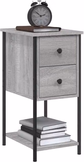 Berkfield Home Durable Bedside Cabinet in Grey Sonoma, W/D/H: 32 x 42 x 70 cm – 1