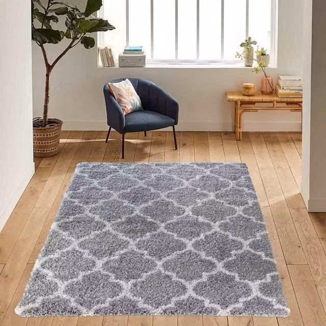 Desire Rugs Moroccan Berber Boho Shaggy Rug in Grey, W: 80 cm, L: 150 cm
