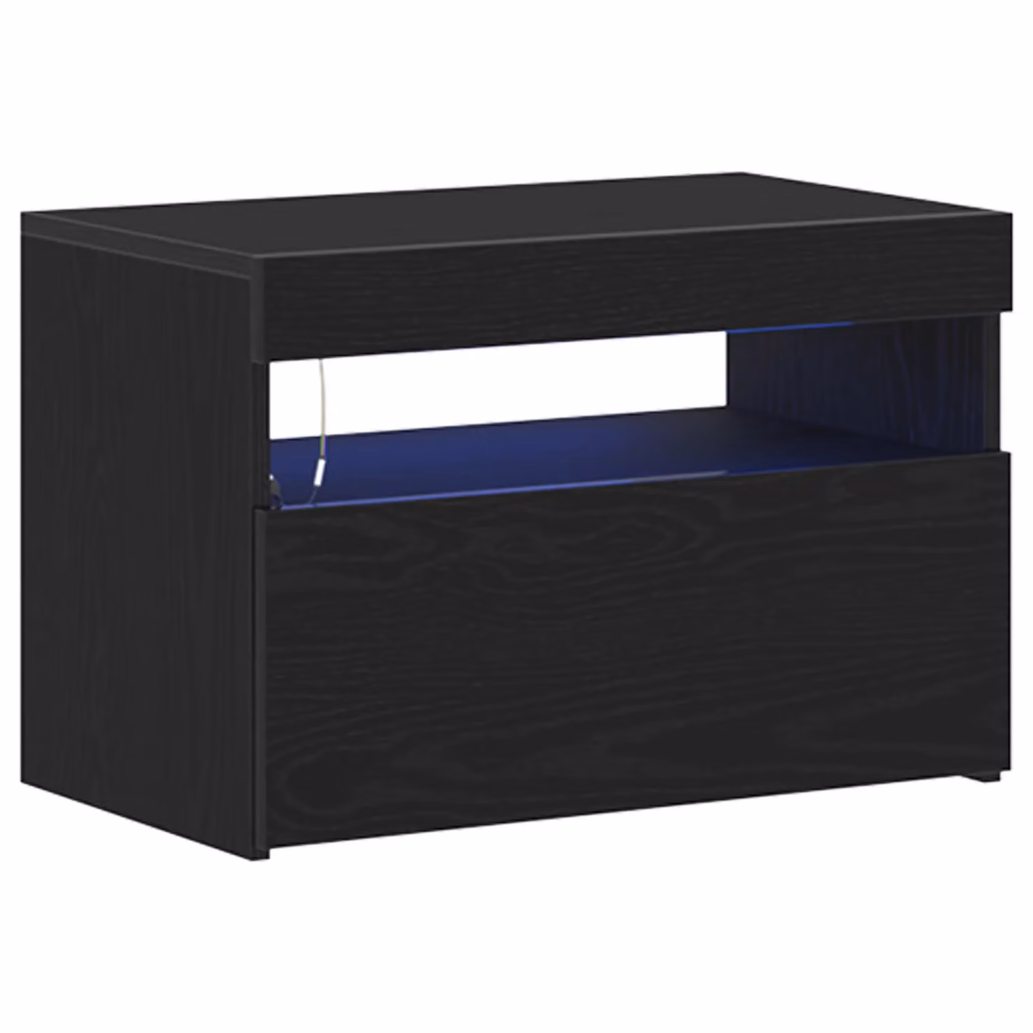 Berkfield Home Modern Bedside Cabinet in Black Oak with Integrated LED Lighting, W: 60 cm, D: 35 cm, H: 40 cm – 2