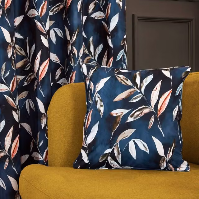 Terrys Plain Square Filled Cushion, Blue, W/D/H: 45 x 45 x 45 cm