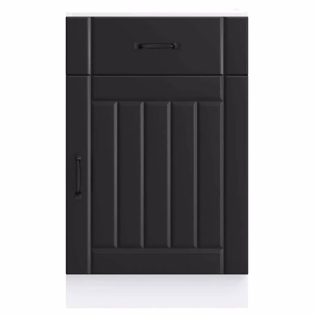 Berkfield Home Lucca Black Matt MDF Freestanding Kitchen Sink Base Cabinet – 2