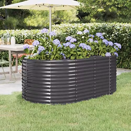 vidaXL Anthracite Galvanised Steel Garden Raised Bed W/D/H: 175 x 100 x 68 cm – 2