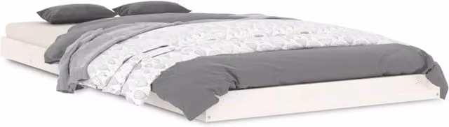Berkfield Home White Solid Wood Pine Single Bed Frame, W/D/H: 90 x 190 cm