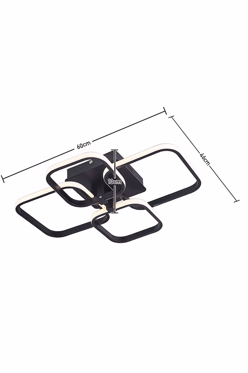 Living and Home Contemporary LED Semi Flush Ceiling Light in Black – 2