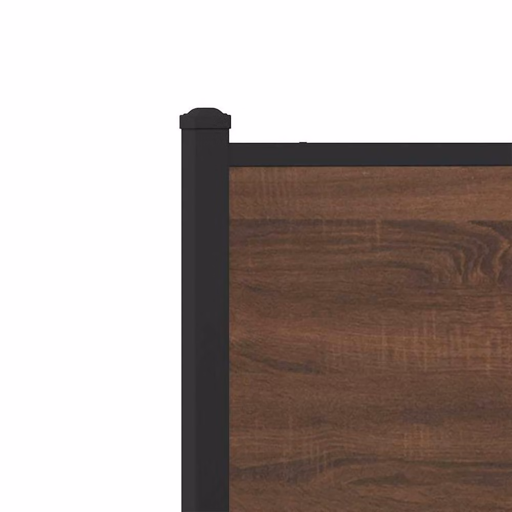 Berkfield Home Industrial Metal Bed Frame with Drawers in Brown Oak, W/D/H: 120 x 200 x 91.5 cm – 5