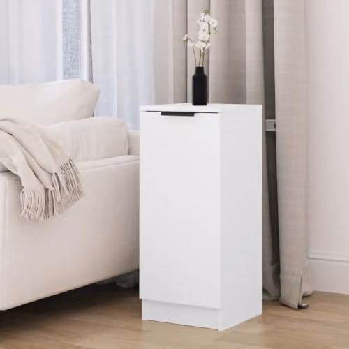 vidaXL Modern White Wall-Mounted MDF Sideboard W/D/H: 30 x 30 x 70 cm – 2