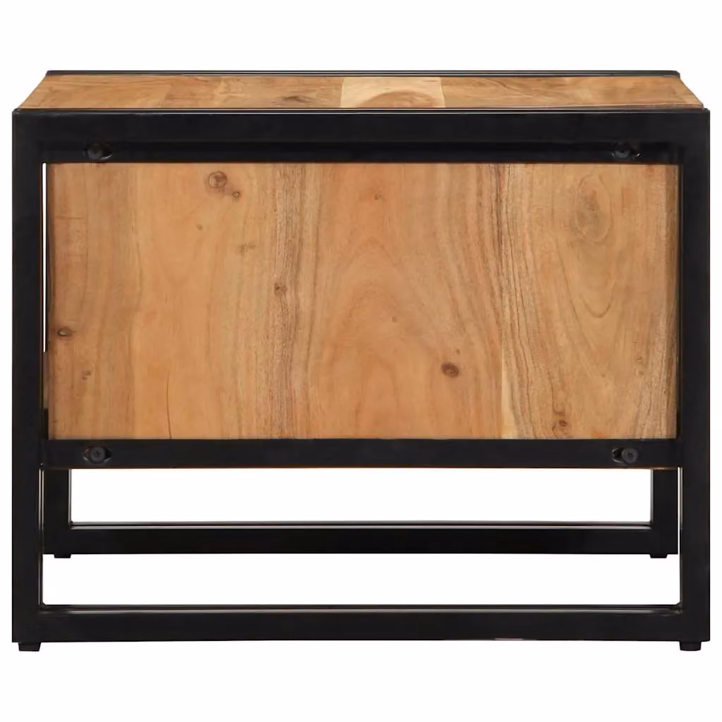 Berkfield Home Square Acacia Wood Coffee Table in Brown, W/D/H: 50 x 50 x 38 cm – 4