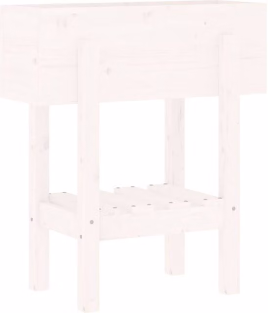 Berkfield Home White Rustic Garden Planter in Solid Pine Wood, W/D/H: 62 x 30 x 69 cm – 1