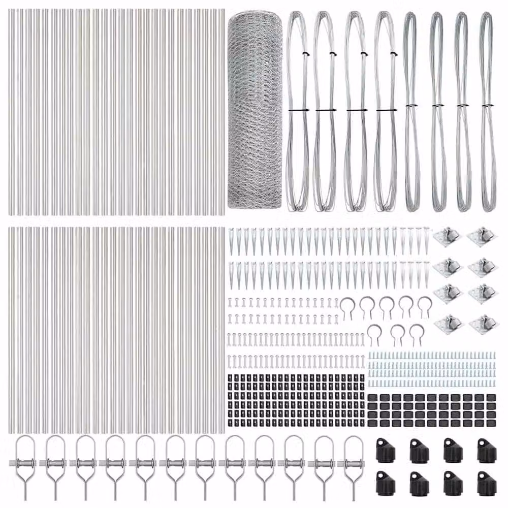 Berkfield Home Hexagon In-Ground Fence, Galvanised Steel, Silver/Grey, H: 80 cm x W: 100 m – 3