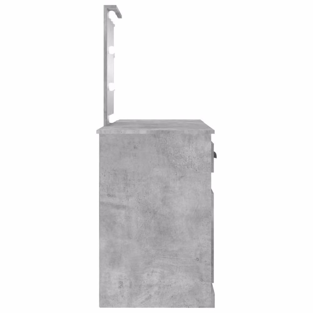 Berkfield Home Modern Hollywood LED Dressing Table in Concrete Grey, W/D/H: 130 x 50 x 132.5 cm – 3