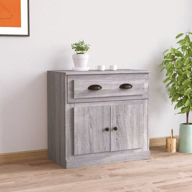 Berkfield Home Sonoma Sideboard in Grey, W/D/H: 70 x 35.5 x 67.5 cm
